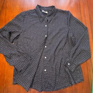 First Issue Black Polka Dot Button Down